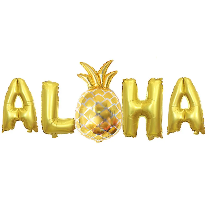 Гавайские вечерние костюмы с воздушными шарами ALOHA хит 16 дюймов золото розовое
