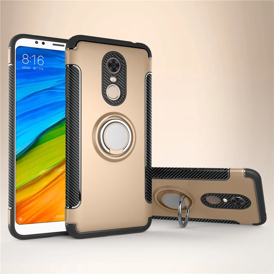 Чехол для Xiaomi Redmi 5 Plus, гибридный, силиконовый, поликарбонатный, прочный, армированный, металлический держатель для пальца, Xiomi Xiaomi Redmi Note 5 Pro Redmi5, чехол для телефона