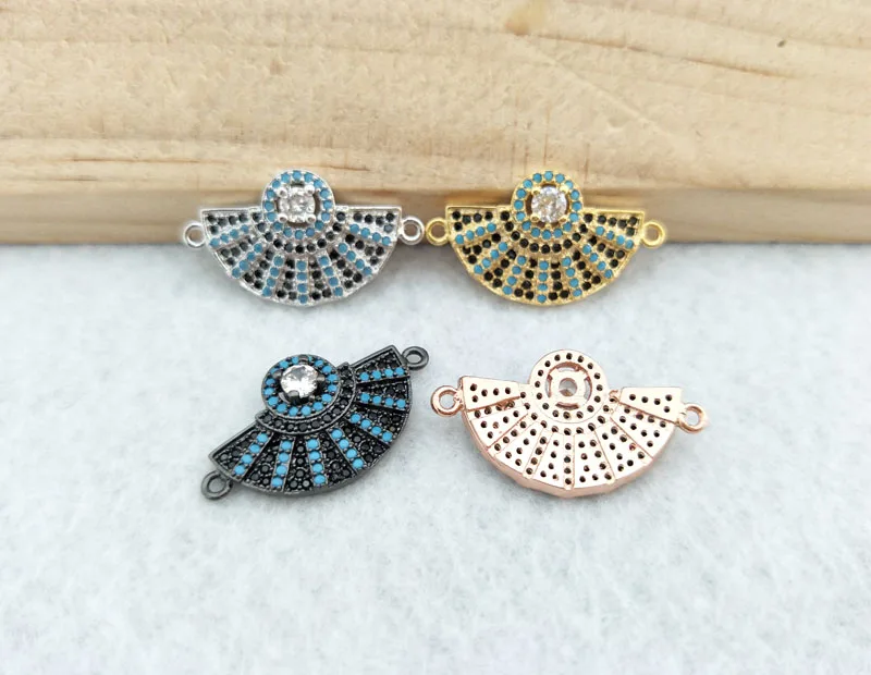 

5pcs CZ zircon Micro Pave Lucky eyes Connector,Double Bails Beads Charm,for DIY Bracelets Jewelry Finding CT323