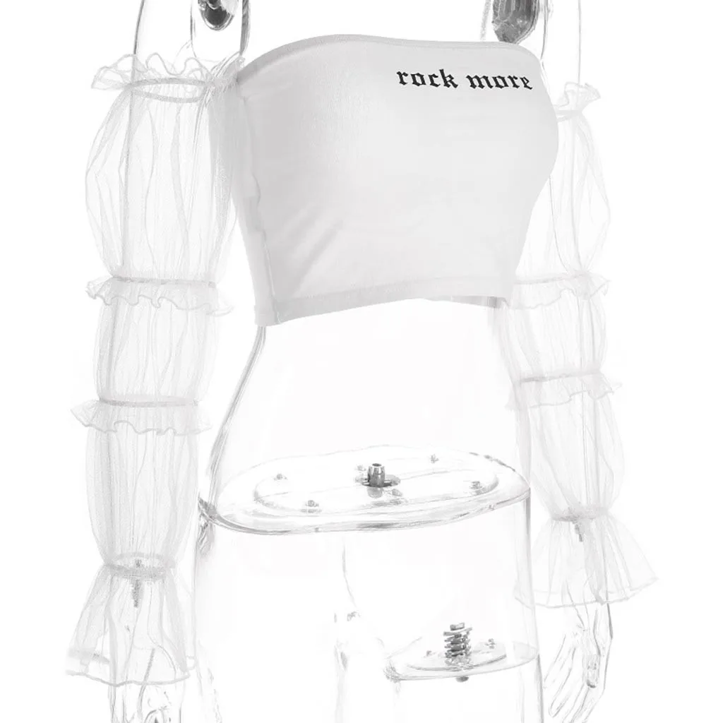 Женский летний топ с открытыми плечами,, Boob, короткий топ, Bralet, сетчатая Женская одежда, летняя футболка, Cami top 45# G6