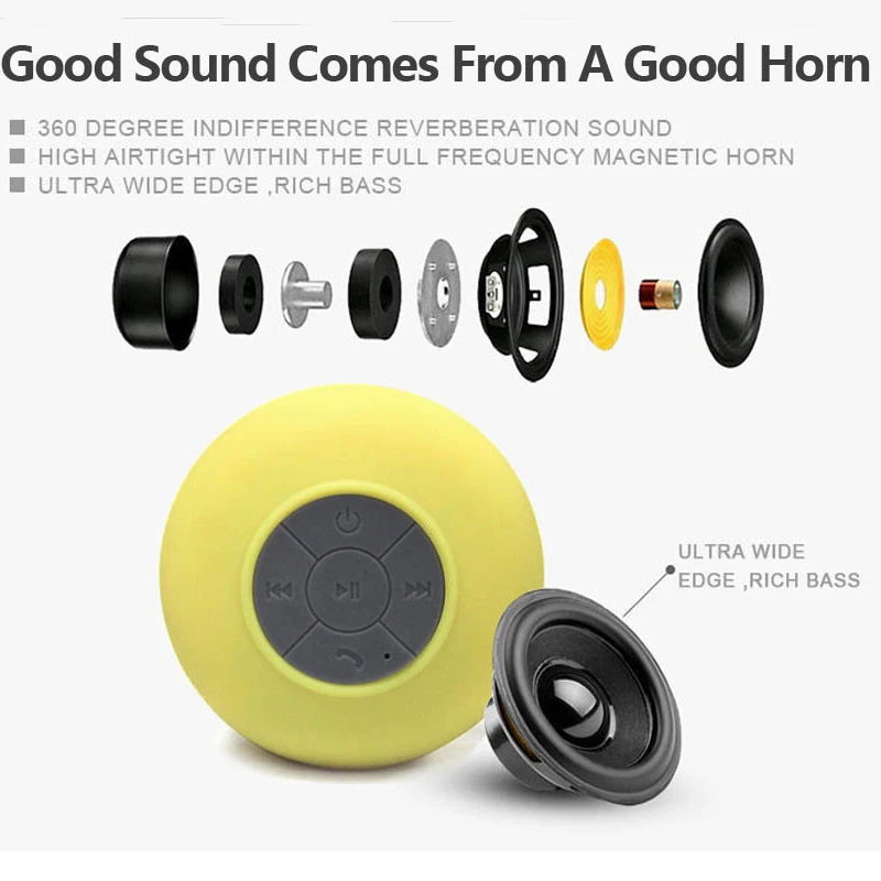 Хена большие скидки высокое качество водонепроницаемый динамик bluetooth sucker