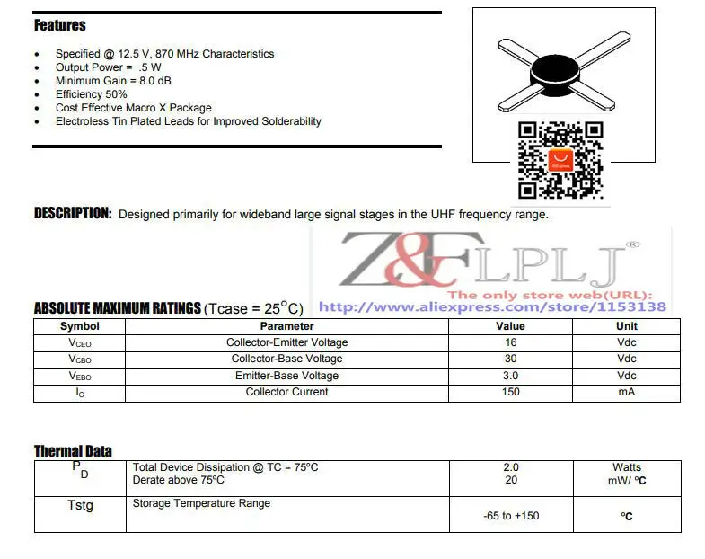 MRF559 MRF 559 MRF559G RF ТРАНС NPN 16 В 870 МГц макро X/RF &amp микроволновая печь дискретные