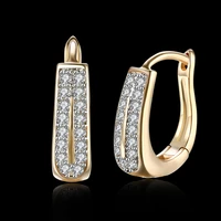 garilina fashion jewelry romantic style white cubic zirconia gold stud earrings for women wholesale ae2217