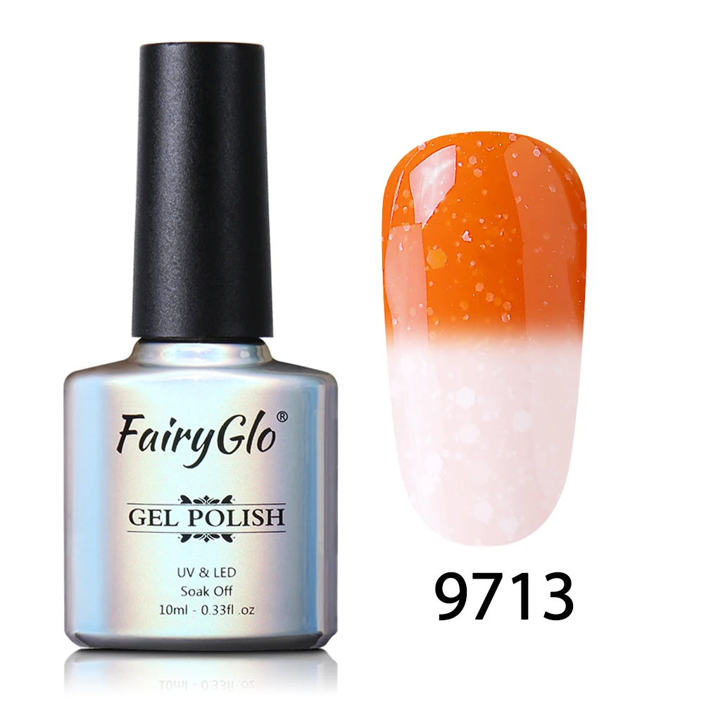 FairyGlo 10 мл Снежный УФ-гель для ногтей меняющий температуру Гель-лак замачиваемый Полупостоянный лак для ногтей DIY Гель-лак - Цвет: 9713