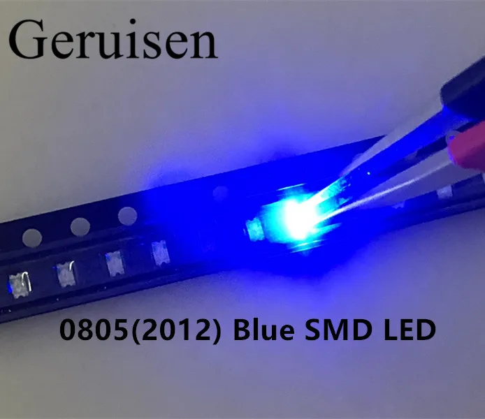 100 шт/SMD 0805 Синий супер яркие SMD светодиодные лампы Диоды LED диоды 460 465nm 80 120mcd 3 0 4 v