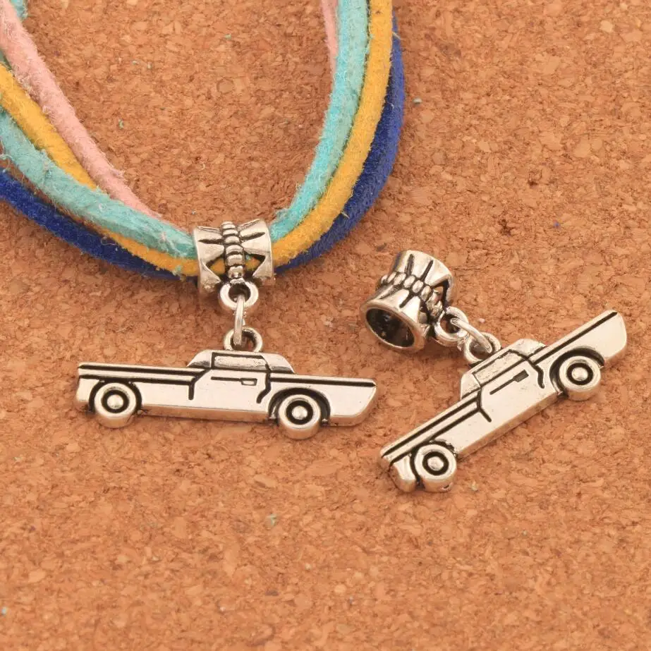 

Classic Car Big Hole Beads Antique Silver 28x22.5mm 15Pcs Zinc Alloy Dangle Metal Jewelry DIY B492