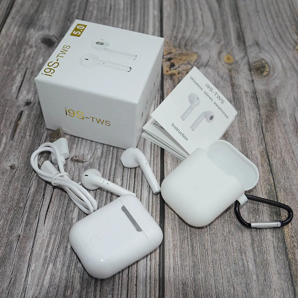 Cotain retail box I9S TWS беспроводные наушники Bluetooth 5,0 наушники Auriculares беспроводные Bluetooth гарнитуры для xiaomi Смартфон USB - Цвет: Cotain retail box