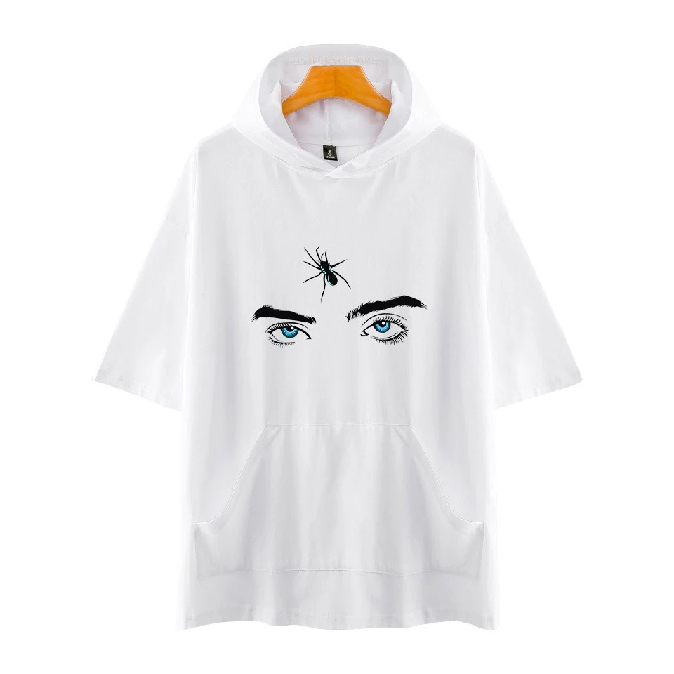 FADUN Tommee Billie Eilish Мужская/женская футболка с капюшоном, одноцветные футболки, летние модные футболки с коротким рукавом, стильный топ с капюшоном, 4XL