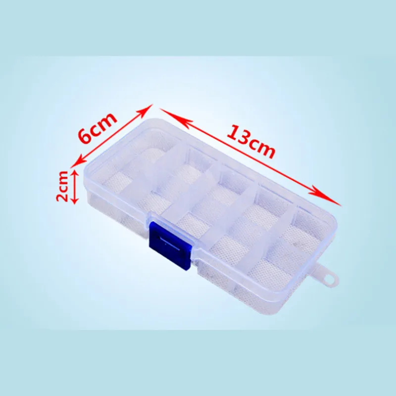 1x10 Grids Fishing Tackle Box Lure Bait Fishhooks Lead Weight Connector Accessories Container Case 13x6x2cm|fishing tackle box|tackle boxcontainer