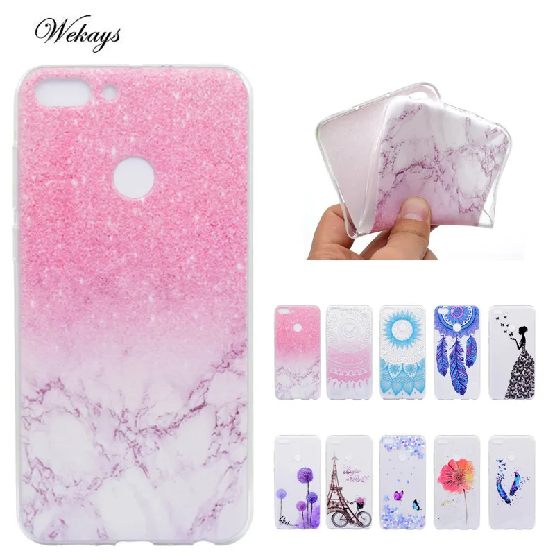 

Wekays For Huawei Honor V 9 V9 Case Cute Cartoon Transparent Girl Marble Soft TPU Case For Huawei Honor 9 Lite Cover Cases Coque