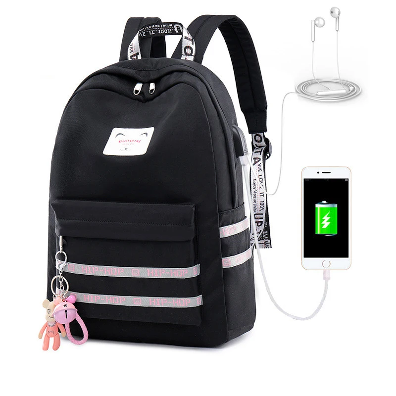 

Casual Women Backpack USB Charging Backpacks School Bags For Teenagers Girl Laptop Backpack mochila feminina Students Satchel