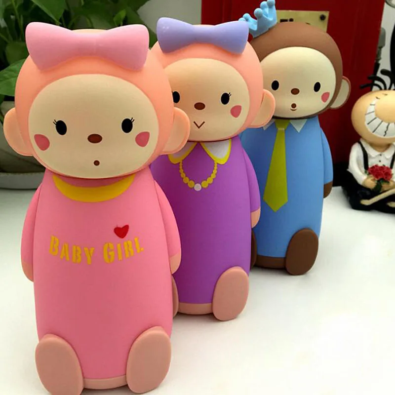 Милая 3D стеклянная бутылка для воды в стиле обезьяны детей мультяшная