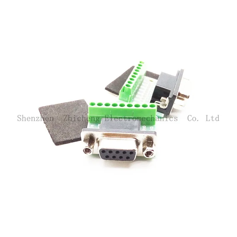 9Pin DB9 solderlessterminal женский/мужской RS232 RS485 В комплект поставки входит адаптер |