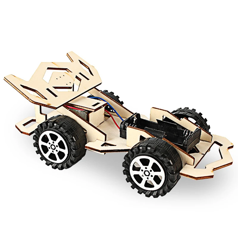 

Electric Wooden Assembly Racing Car Science & Technology Inventions Scientific Experimental DIY Toys for Children Funny Gifts