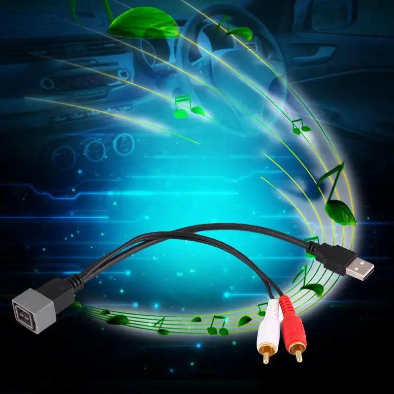 9,3 дюймов аудио USB RCA кабель для Nissan Cube Juke Versa аудио видео USB RCA Кабель-адаптер RCA кабель автомобильные аксессуары USB+ 2 RCA