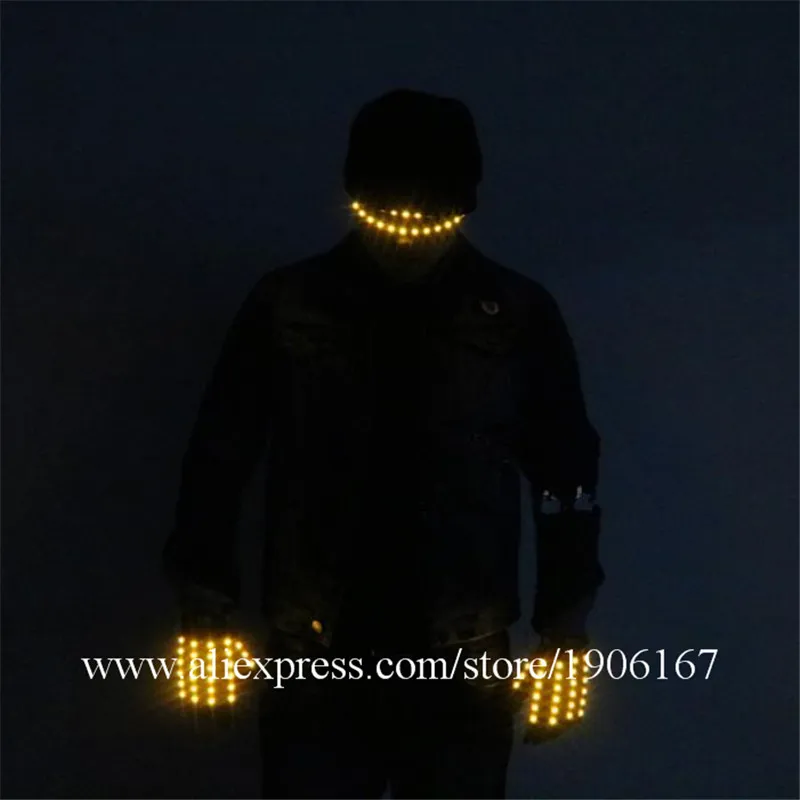 Bright LED Stage Costumes Light Up Gloves Luminous halloween Glasses Led Illuminated Props Party Event Supplies | Дом и сад