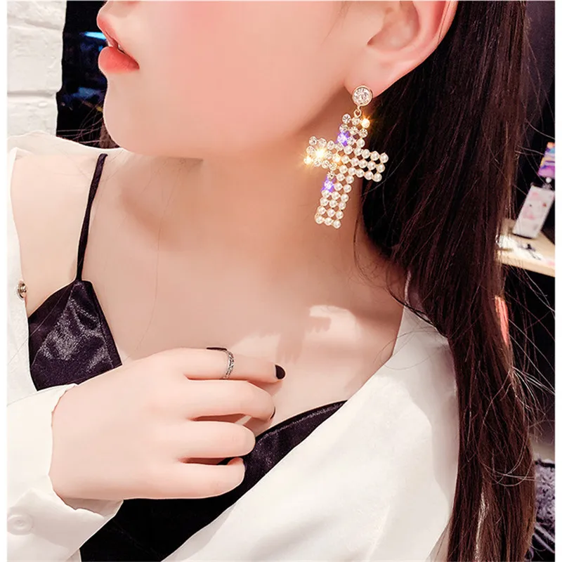 FYUAN корейский стиль Серьги капли с крестиком для женщин девушек 2019 Bijoux большие