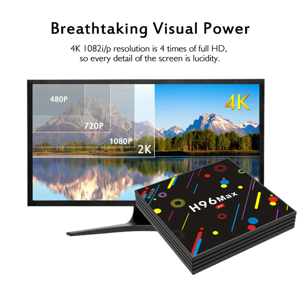 Новый H96 MAX H2 Android 7 1 Смарт ТВ бокс Rockchip RK3328 Четырехъядерный 4 Гб RAM 32ROM Suppot H.265 UHD BT 4K 5G