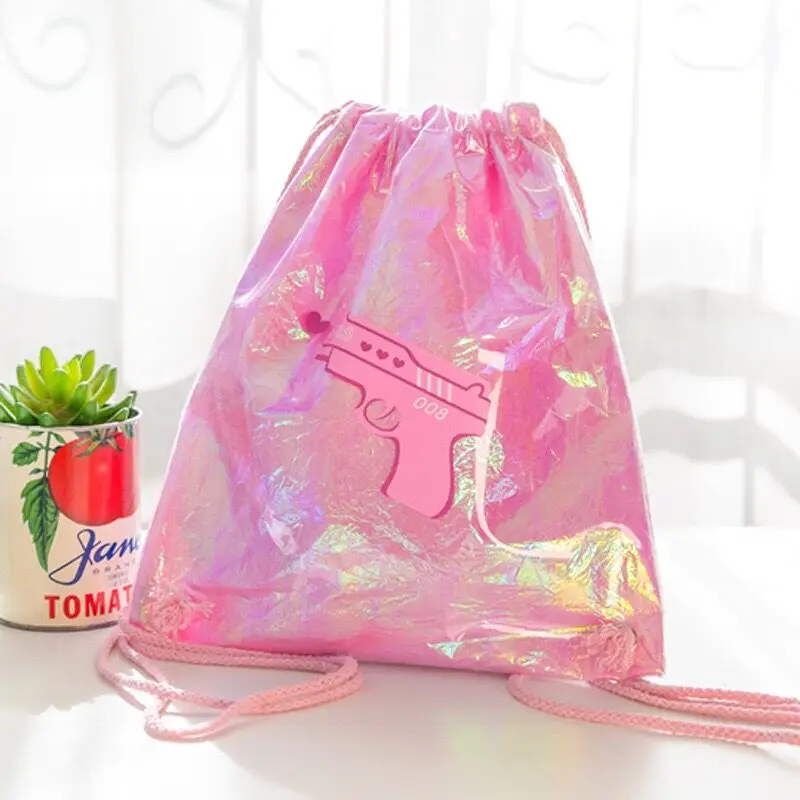 Bentoy Laser Girls Backpack Hologram Milkjoy Fashion Bundle pocket Korea New String Backpacks Beauty Travel Shining Student Bag | Багаж и