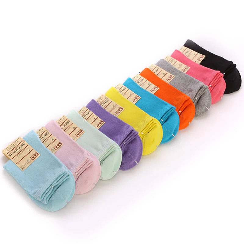 Носки женские однотонные в горошек с ромбовидным принтом | Женская одежда