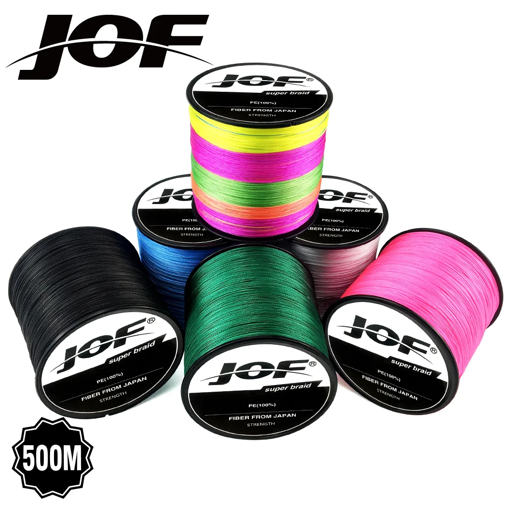 JOF 8 Strands 1000M 500M 300M PE Braided Multifilament Fishing Line Japan Multicolour Fishing Weave Extreme Super Strong