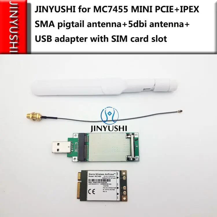 Мини-PCIE + MINI PCIE USB адаптер для Sierra Wireless MC7455 IPEX SMA Пигтейл/провод антенны 5dbi антенна