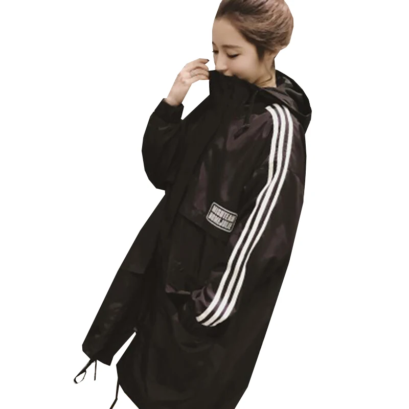 Новинка 2017 Женское пальто с капюшоном весна осень тонкий Тренч в стиле Харадзюку