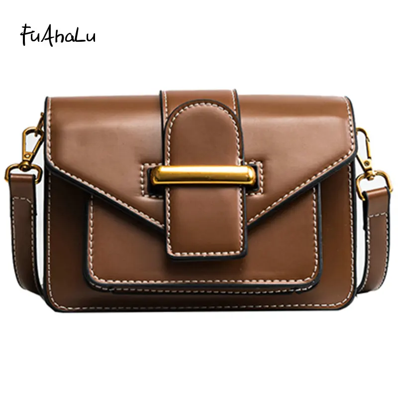 FuAHaLu Women's new retro Messenger small square bag fashion buckle shoulder bag