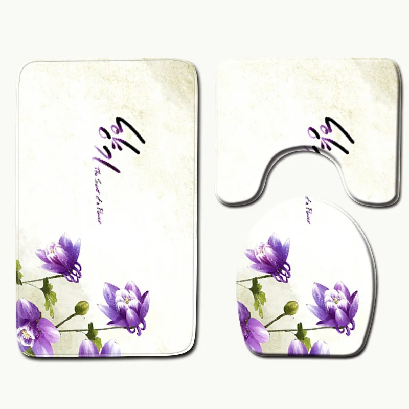 3 шт./компл. цветок Ванная комната напольный коврик для ванной туалета пьедестал