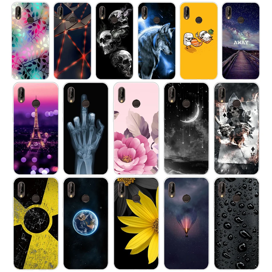 Чехол для Huawei P20 Lite 5 84 дюйма мягкая резина ТПУ силикон задняя крышка телефона