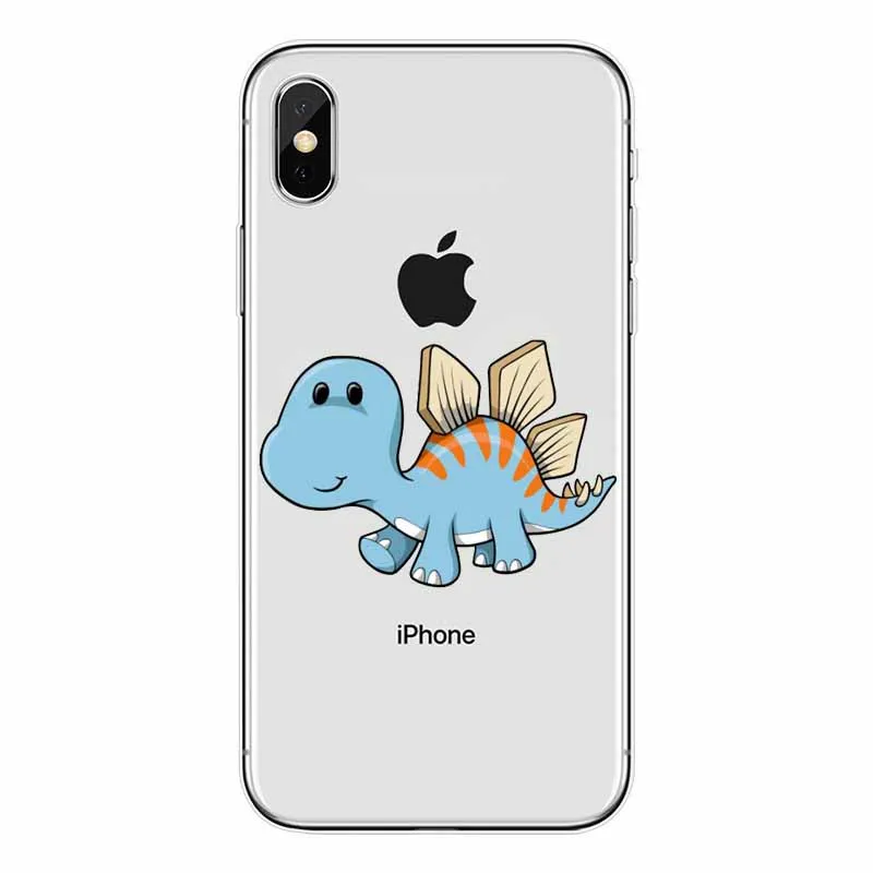 Милый мультяшный принт динозавр Стич телефон силиконовый чехол ТПУ для iPhone X 8 7 6 6S