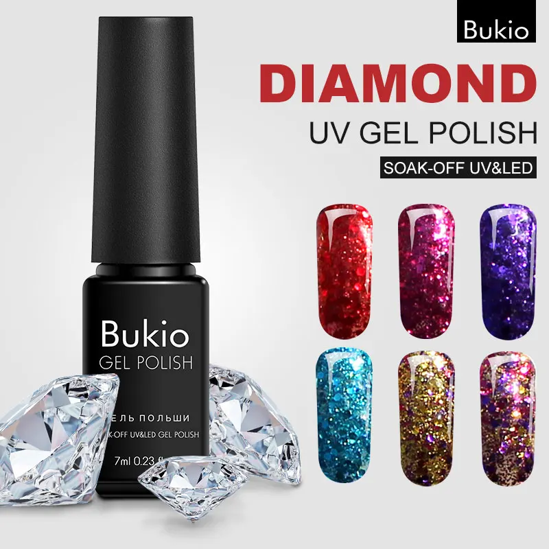 Гибридные Лаки Bukio 3D Алмазный Гель-лак для ногтей распродажа дизайн все маникюра
