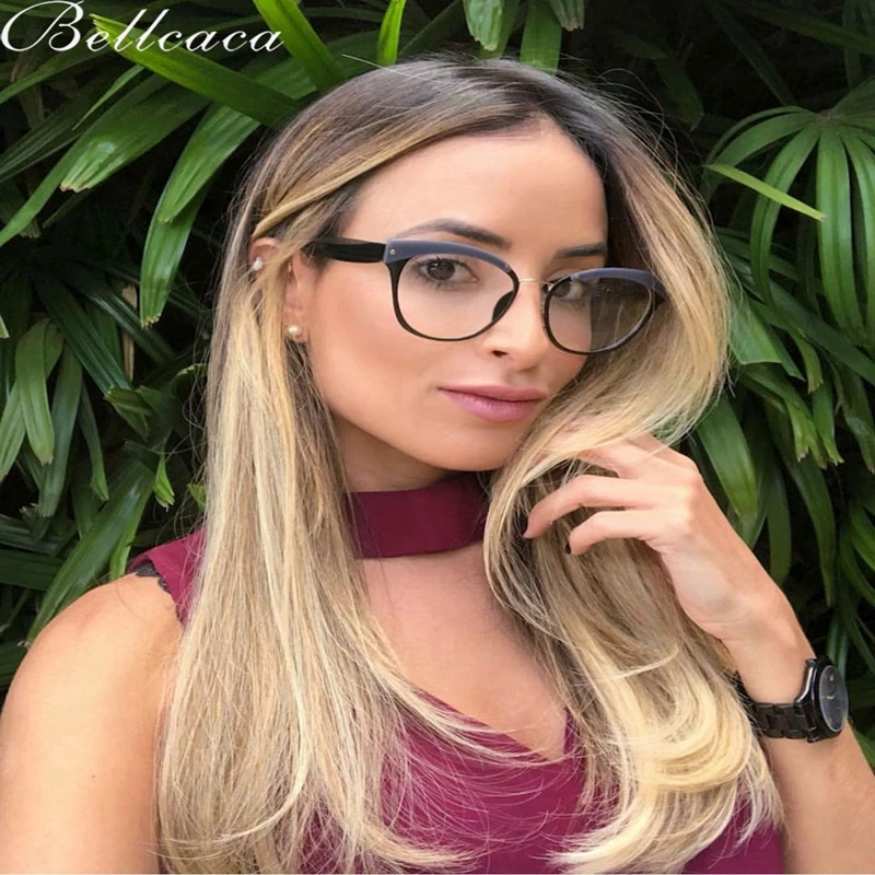 Оптические очки Bellcaca модные женские по рецепту простые защитные оправы для очков