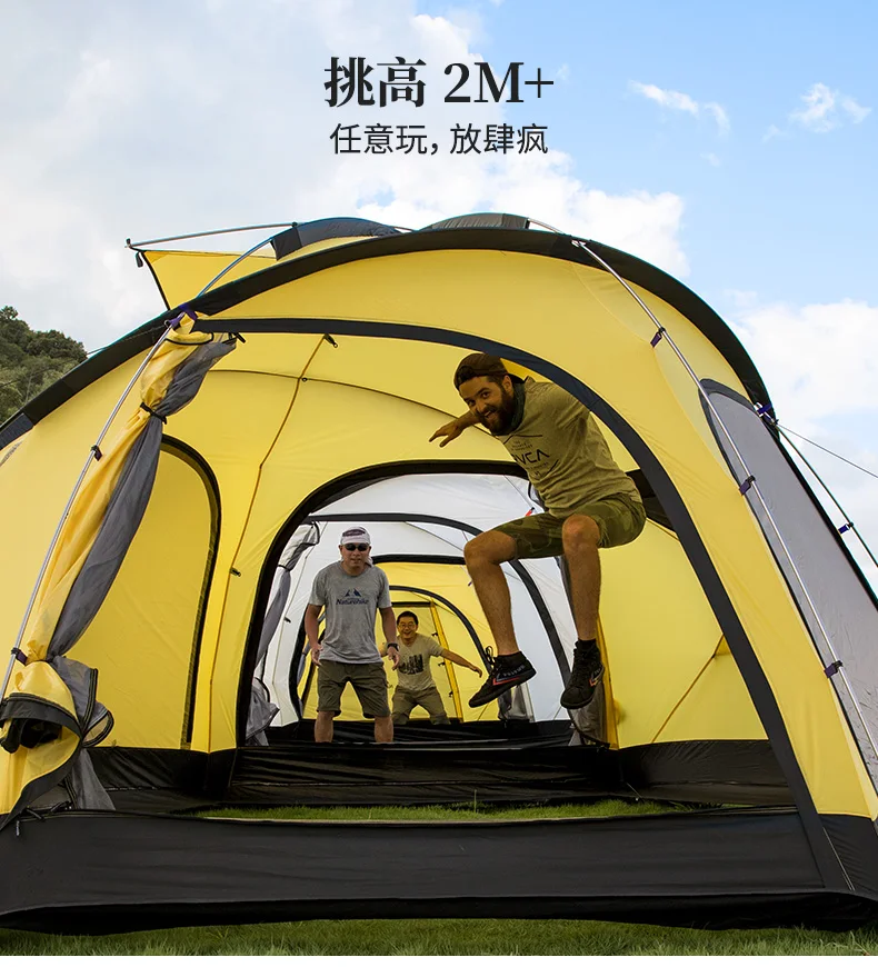 Naturehike Factory Store Cloud Burst Shelter 8-10 человек палатка для семейной команды большая палатка 2 в 1 тент
