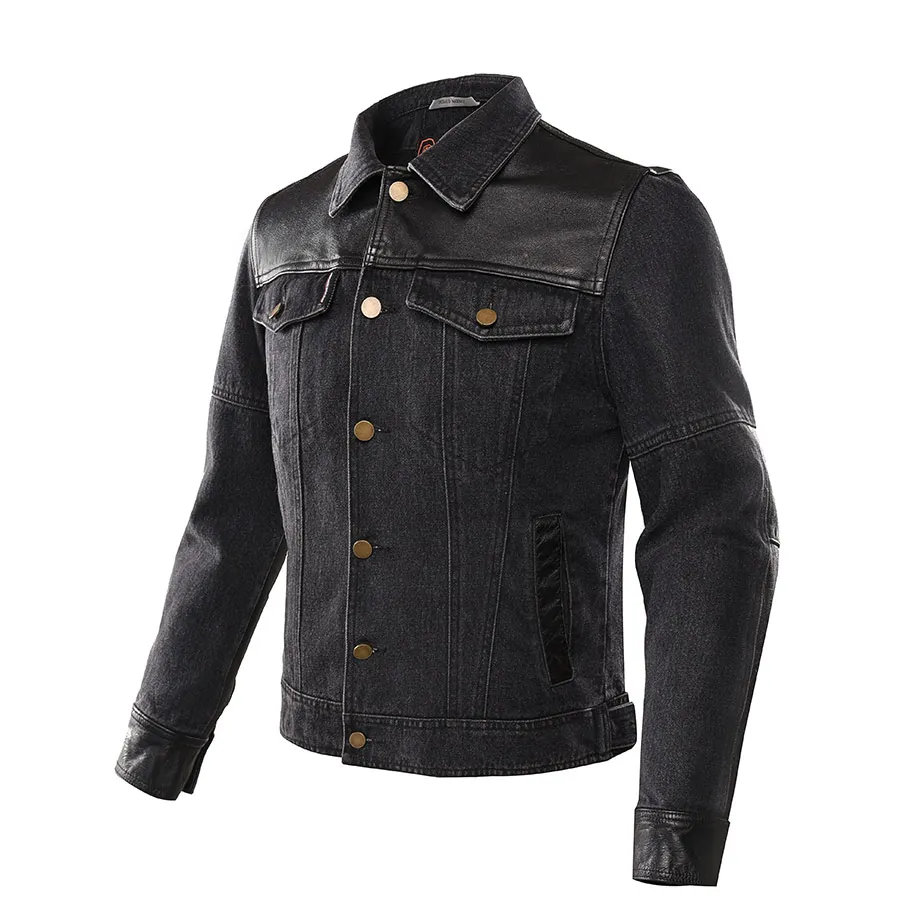 black jacket SCOYCO Классическая мотоциклетная джинсовая куртка, износостойкая винтажная Повседневная мотоциклетная куртка, уличная Защитная Униформа JK53 - Цвет: black jacket