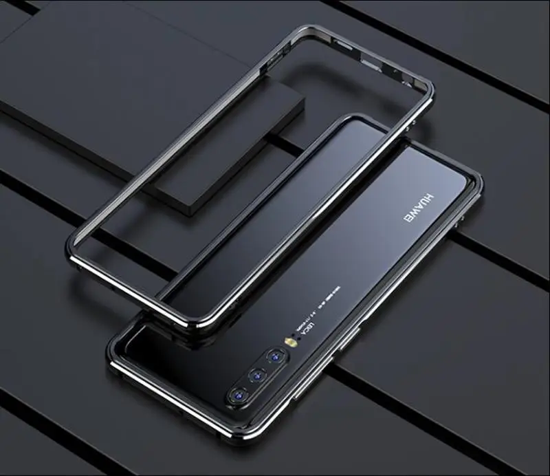 black with silver Для huawei P30 Pro чехол Роскошный глянцевый алюминиевый бампер Защитная крышка P30 Lite чехол металлический каркас P30 чехол - Цвет: black with silver