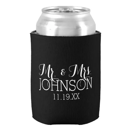 Одноцветные черные свадебные аксессуары Mr & Mrs персонализированные монограммы и