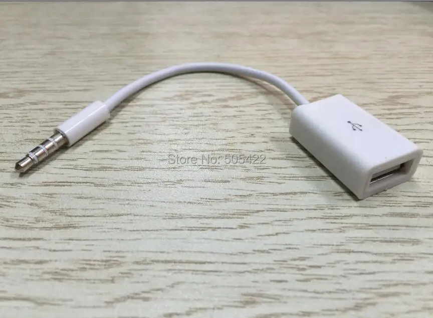 500 шт./лот белый 3 5 мм штекер AUX вспомогательный аудиоразъем к USB-кабелю