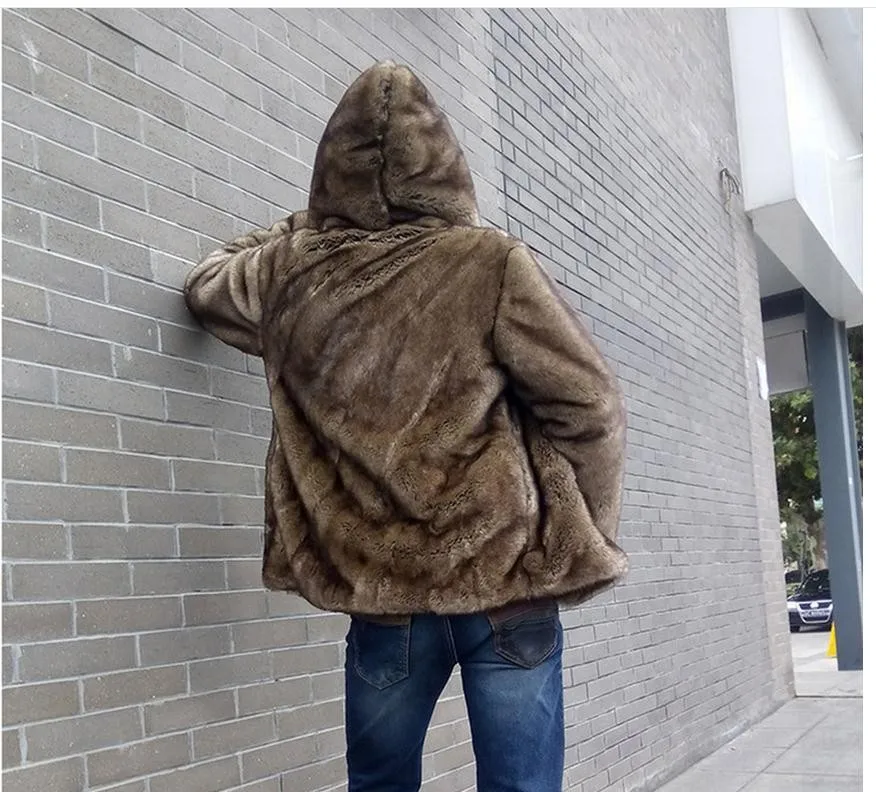 2019 мужские повседневные искусственные меховые куртки верхняя одежда из