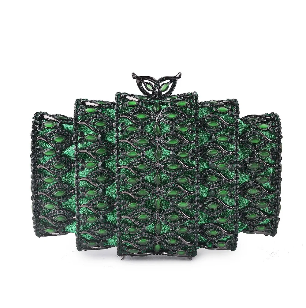 Роскошные вечерние сумочки зеленого/синего цвета с кристаллами для выпускного