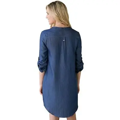 Женское джинсовое платье Модель 2016 года женское повседневное винтажное туника с