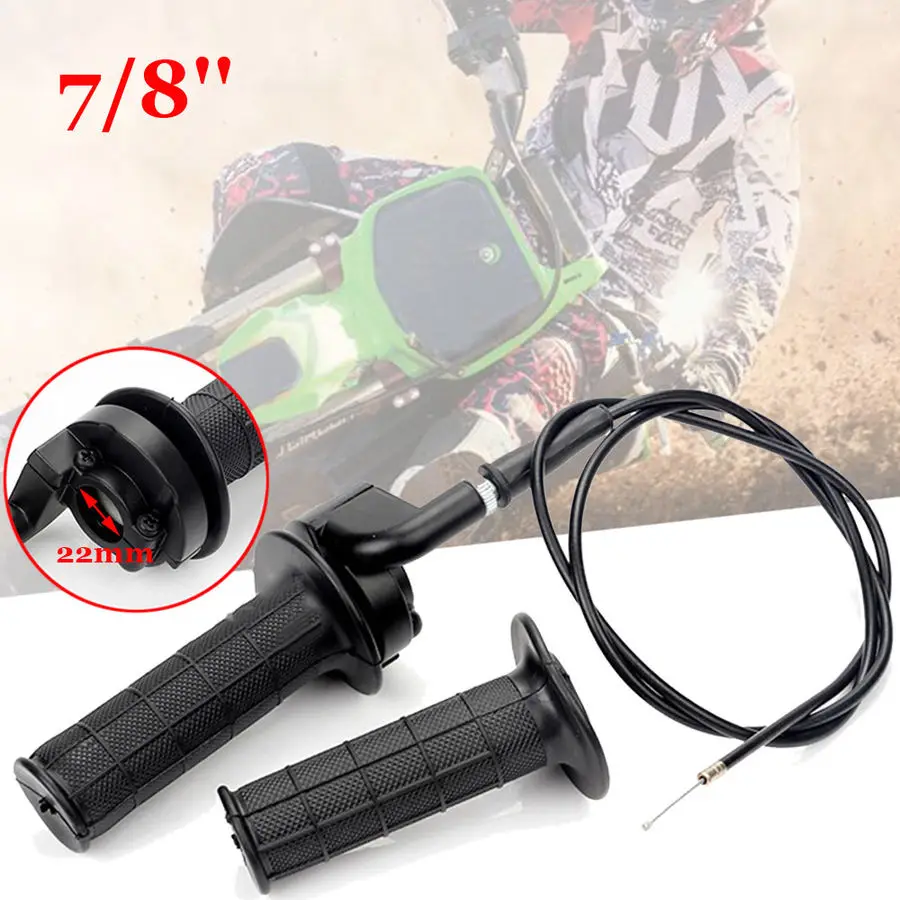 

Motorcycle 7/8" 22mm Handle Throttle Clamp Hand Grip with Twist Cable for 50-250CC ATV Quad Pit Dirt Bike Buggy Motocross Racing