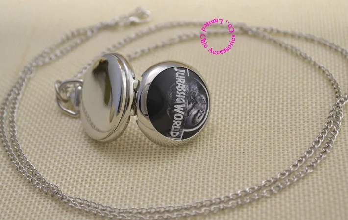 

wholesale cute jurassic world dinosaur pocket watch necklace girl ladies good quality lady women mirror fob watches antibrittle