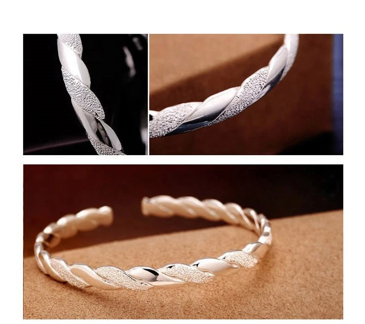 

925 Sterling Silver Bracelet For Women Pretty Lady Bangle Lover Fashion Brand Design Bracelets Bangles Jewelry Wholesale