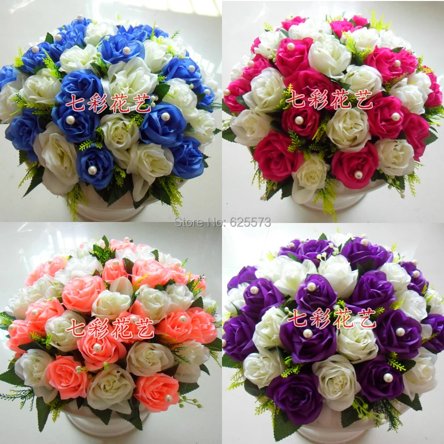 

wedding flower decoration party flower buqets for road lead or wedding column 10pcs/lot