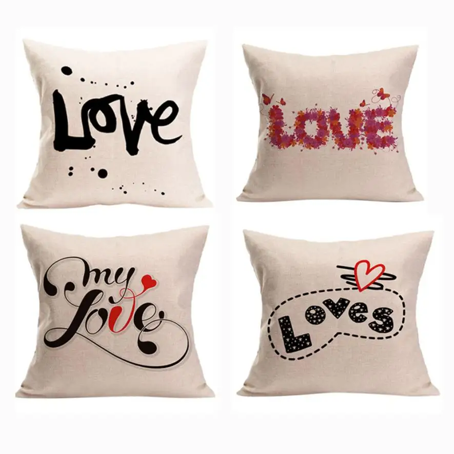 2018 горячая Распродажа модный квадратный чехол для подушки с надписью LOVE на