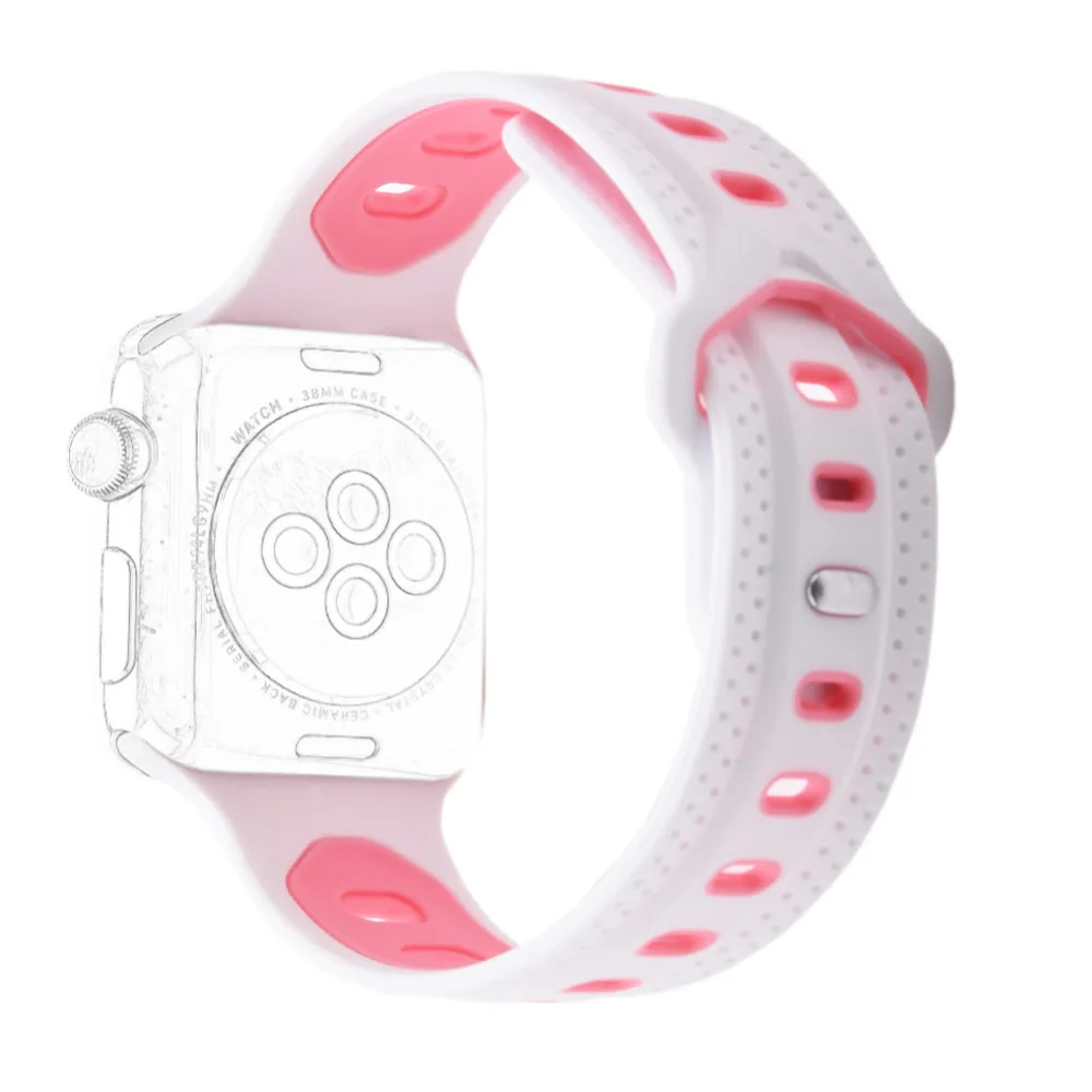Сменный силиконовый спортивный браслет ремешок для часов Apple Watch iwatch Series 3 2 1 Sport