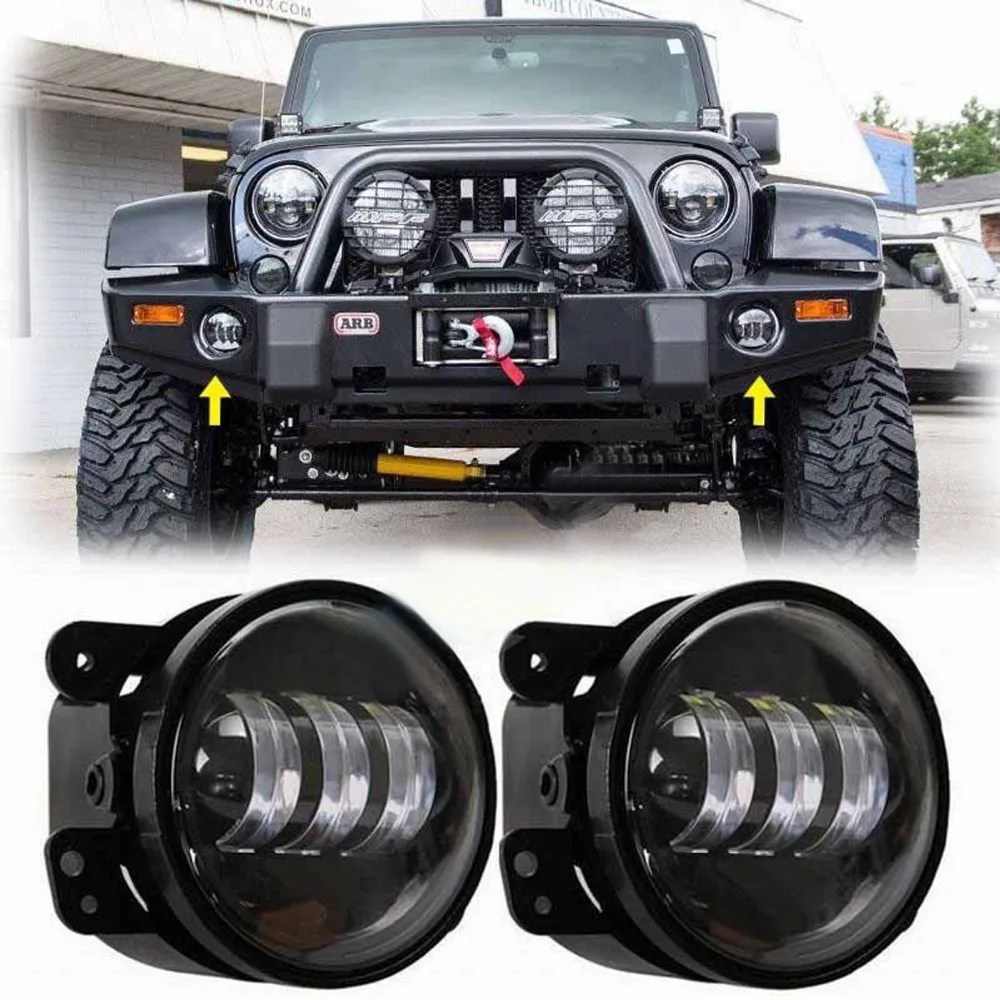 2X DOT 4 &quotсветодиодные противотуманные фары для внедорожника Jeep Wrangler Dodge Chrysler