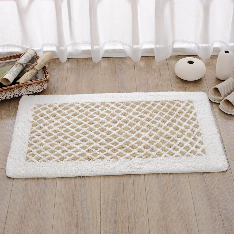 Хлопковые коврики из синели мягкий маленький коврик для ног с ромбовидным узором