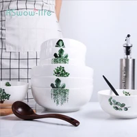 nordic simple ceramic bowl creative green soap noodles home salad soup bowl home kitchenware
